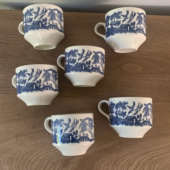 Churchill Blue Willow 1970s Made in‎ England Set of 6 Blue & White coffee mugs - Picture 8 of 11